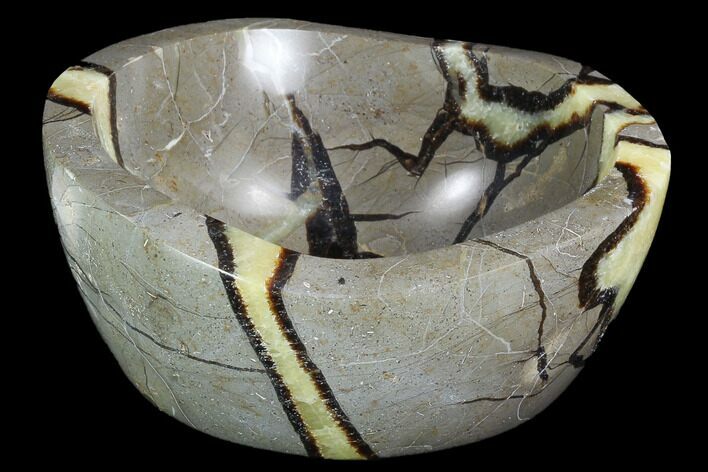 Polished Septarian Bowl - Madagascar #98278